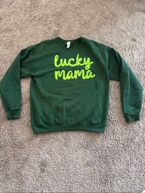 Green 'Lucky Mama' Crewneck Sweatshirt